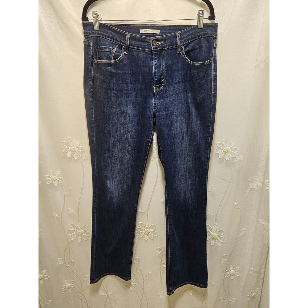 Levi Strauss Womens Size 12 Blue Jeans 505 Straight Basic Staple Plain Denim